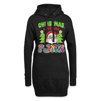 Christmas, Love and Funk – Festive Groove Music - Hoodie-Kleid - Schwarz - Vorne