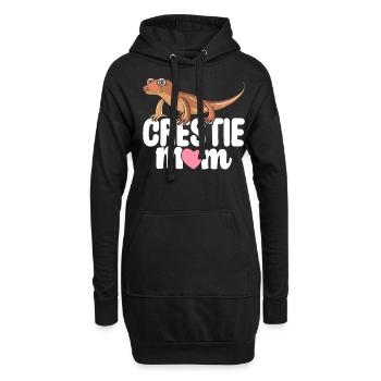 Crestie Mom Gecko à crête Lézard - Sweat-shirt à capuche long Femme - noir - Devant
