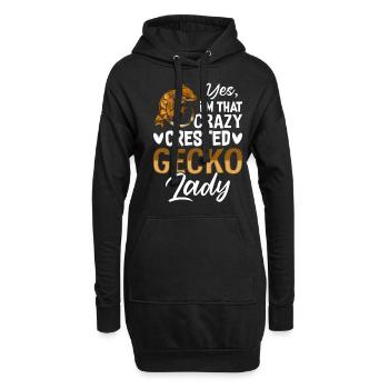 , je suis la folle gecko à crête Crestie - Sweat-shirt à capuche long Femme - noir - Devant