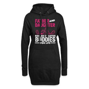 Montagnes russes Père et fille Amis - Sweat-shirt à capuche long Femme - noir - Devant