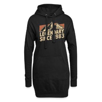 Légendaire depuis 1983 Anniversaire - Sweat-shirt à capuche long Femme - noir - Devant