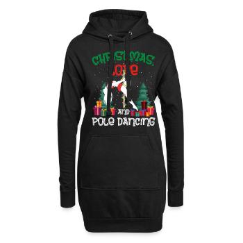 Danseuse de pole, Pole dance, Noël, Amour - Sweat-shirt à capuche long Femme - noir - Devant