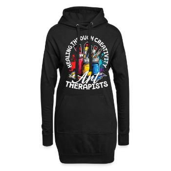 Healing Through Creativity, Art Therapist - Hoodie Dress - black - Front