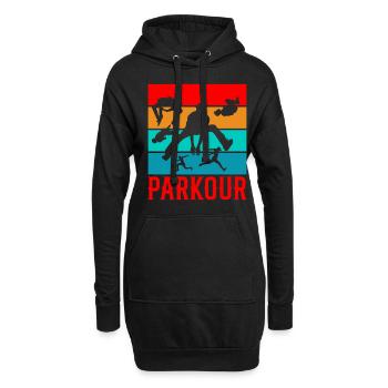 Backflip Salto Akrobatik Parkour Turnen Geschenk - Hoodie-Kleid - Schwarz - Vorne