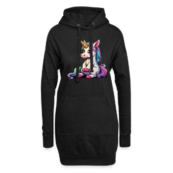 Süßes Einhorn Magische Geschenkidee Einhorn Fans - Hoodie-Kleid - Schwarz - Vorne