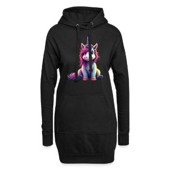 Mignon Licorne Idée Cadeau Magique Licorne Fans - Sweat-shirt à capuche long Femme - noir - Devant
