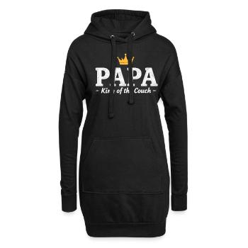 Papa Roi du canapé Papa drôle Papa disant Pères - Sweat-shirt à capuche long Femme - noir - Devant