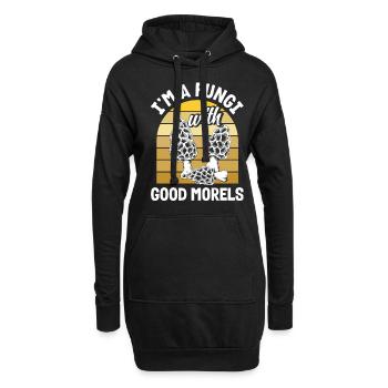 Pilzsammler Mit Guten Morcheln - Hoodie-Kleid - Schwarz - Vorne