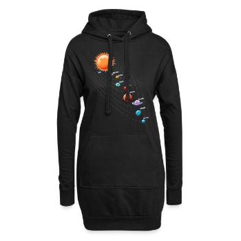 Système solaire Pendule Physique Planètes Science - Sweat-shirt à capuche long Femme - noir - Devant
