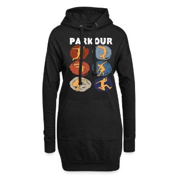 Parkour, Freerunning, Street Workout, Acrobatique - Sweat-shirt à capuche long Femme - noir - Devant