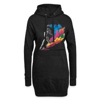 Muschel Strand Szene Serene Ozean Landschaft - Hoodie-Kleid - Schwarz - Vorne