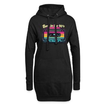 Né dans les années 90 Cassette Look rétro Fans des années 90 - Sweat-shirt à capuche long Femme - noir - Devant