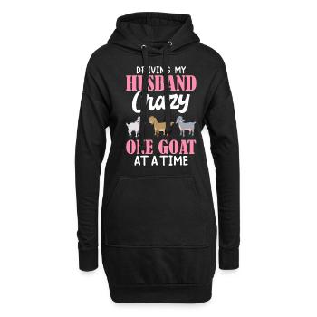 Driving Husband One Goat At Time Crazy Goat Mom Go - Hoodie-Kleid - Schwarz - Vorne