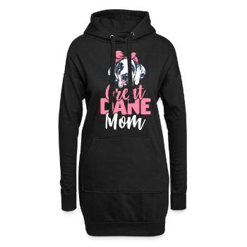 Dogue Allemand Maman Amoureux des chiens Maman de chien - Sweat-shirt à capuche long Femme - noir - Devant