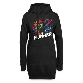 City Runner Stadtläufer - Hoodie-Kleid - Schwarz - Vorne