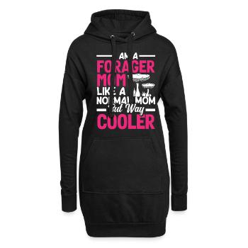 Pilzsammler Mama Cooler Als Normal - Hoodie-Kleid - Schwarz - Vorne
