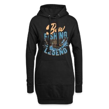 Bogenfischer Bogenfischen Bow Fishing Legend - Hoodie-Kleid - Schwarz - Vorne