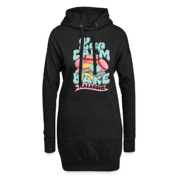 Macaron Patissier Keep Calm & Bake Macarons - Hoodie-Kleid - Schwarz - Vorne