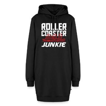 Achterbahn Junkie Adrenalin Liebhaber - Hoodie-Kleid - Schwarz - Vorne