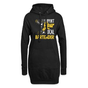 Lustiger Barkeeper Spruch Barkeeper Geschenk - Hoodie-Kleid - Schwarz - Vorne