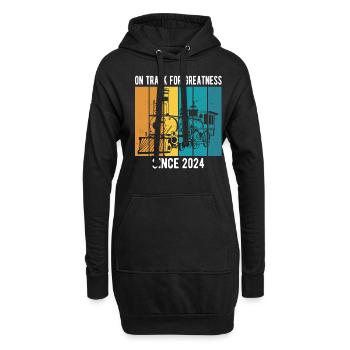 Eisenbahner Lokomotive Geburtstag 2024 Eisenbahn - Hoodie-Kleid - Schwarz - Vorne