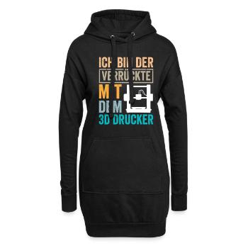3D Druck Ich bin der Verrückte - Hoodie-Kleid - Schwarz - Vorne