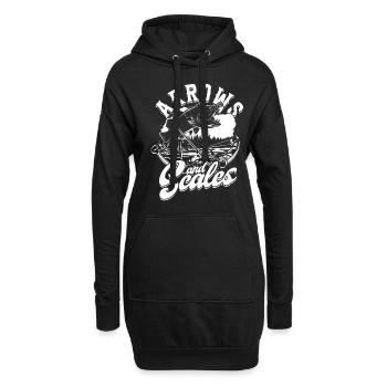 Bogenfischen Bogenangeln Arrow And Scales - Hoodie-Kleid - Schwarz - Vorne
