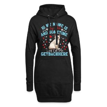 Chat tonkinois - Sweat-shirt à capuche long Femme - noir - Devant