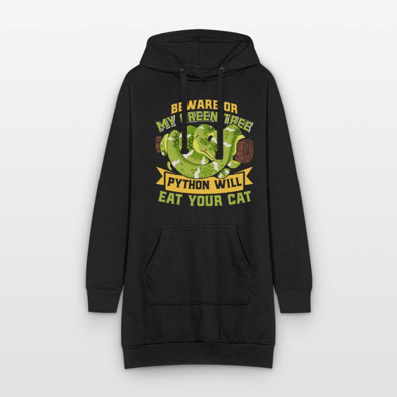 Green Tree Python Hoodie Dress