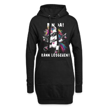 Süßes Einhorn, Bunte Einhörner - Hoodie-Kleid - Schwarz - Vorne