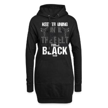Ceinture noire : Motivation Martial Art Karaté - Sweat-shirt à capuche long Femme - noir - Devant