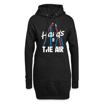 Hände In Der Luft Achterbahn Abenteuer - Hoodie-Kleid - Schwarz - Vorne