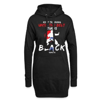 Ceinture noire : Restez motivé Art martial Kung Fu - Sweat-shirt à capuche long Femme - noir - Devant
