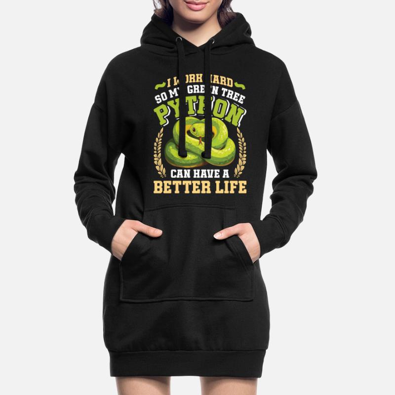 Green Tree Python Hoodie Dress