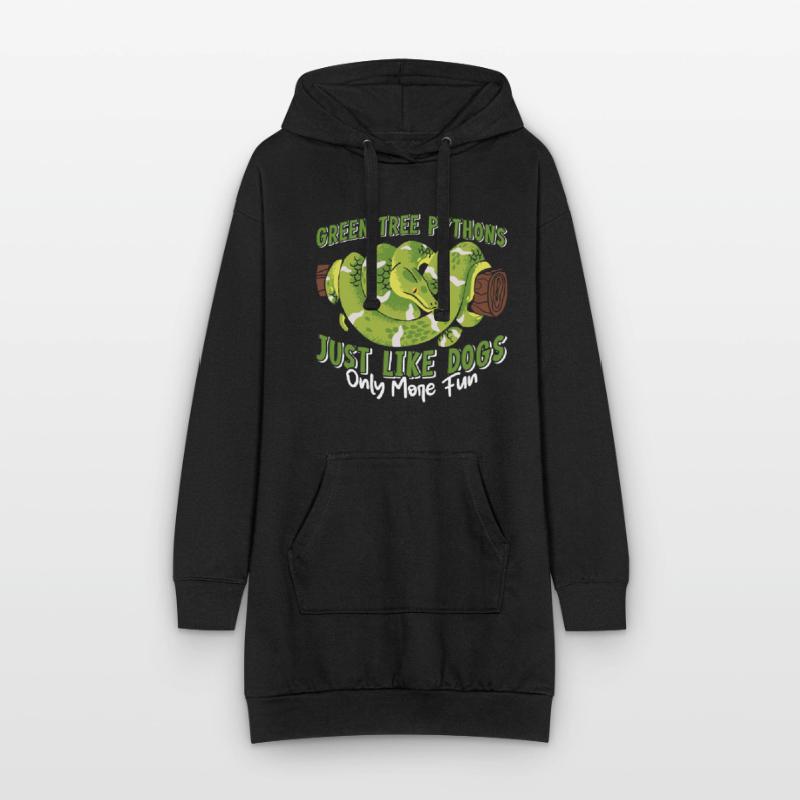 Python arborescent vert Sweat-shirt à capuche long Femme