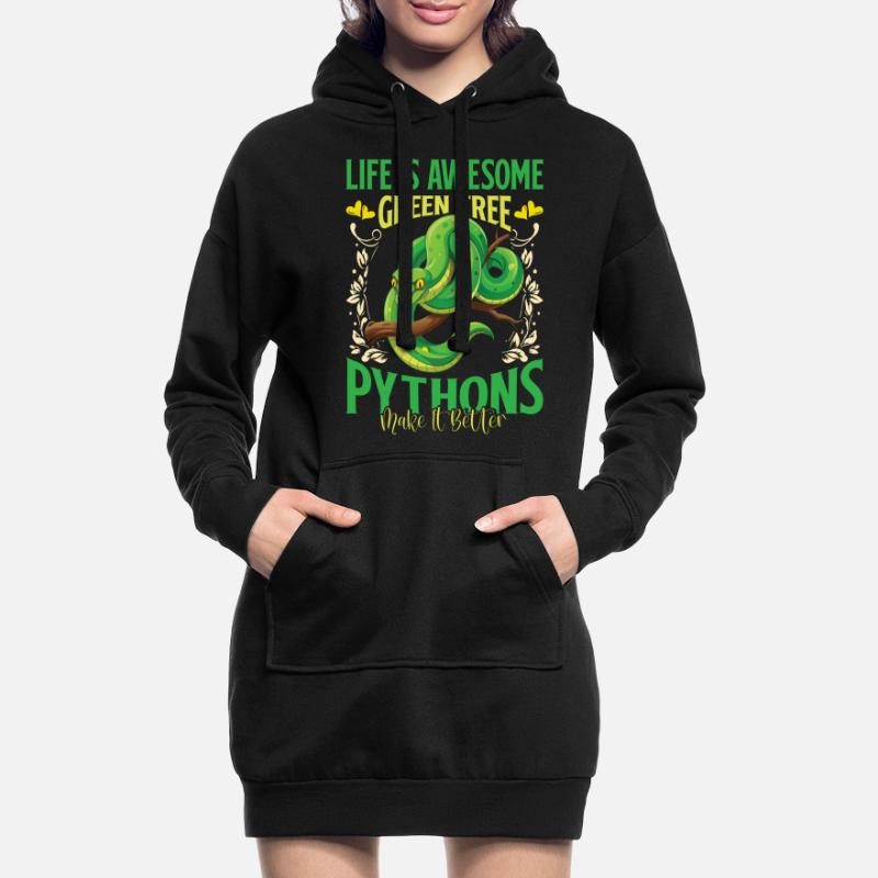 Green Tree Python Hoodie Dress