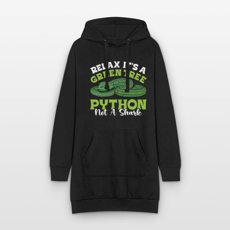 Python arborescent vert Sweat-shirt à capuche long Femme