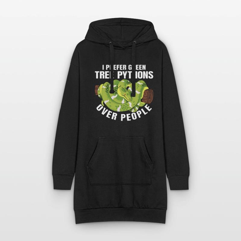 Green Tree Python Hoodie Dress