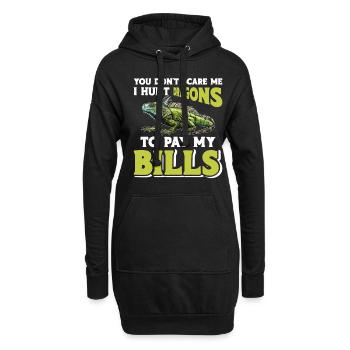 Iguana lustiger Spruch - Hoodie-Kleid - Schwarz - Vorne
