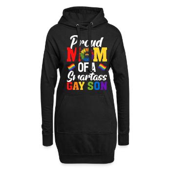 Stolze Mutter Klugscheißer schwuler Sohn LGBTQ - Hoodie-Kleid - Schwarz - Vorne
