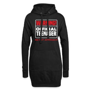 Avertissement Officiel Adolescent 13e anniversaire - Sweat-shirt à capuche long Femme - noir - Devant