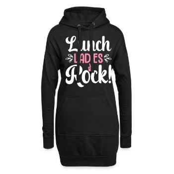 Lunch Ladies rocken! Mittagsfrau - Hoodie-Kleid - Schwarz - Vorne