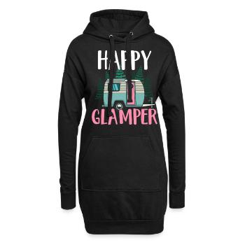 Rv Camping Camper Camping Frauen glücklich Glamper - Hoodie-Kleid - Schwarz - Vorne