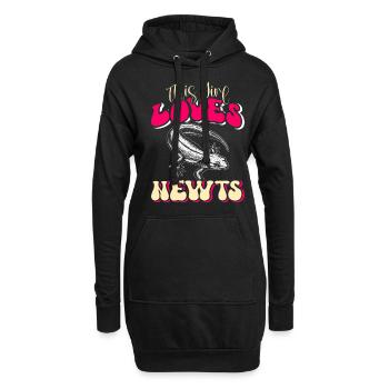 Molch - Hoodie-Kleid - Schwarz - Vorne