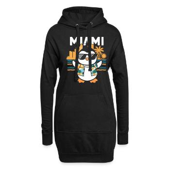 Pingouin de Miami avec lunettes de soleil - Sweat-shirt à capuche long Femme - noir - Devant