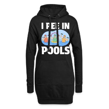 Lustig "I pee in Pools"! Sarkastisch, ironisch - Sweat-shirt à capuche long Femme - noir - Devant