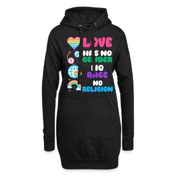 Gender Lesben, Schwule, Trans, Queer Regenbogen - Hoodie-Kleid - Schwarz - Vorne