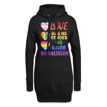 Gender Lesben, Schwule, Trans, Queer Regenbogen - Hoodie-Kleid - Schwarz - Vorne
