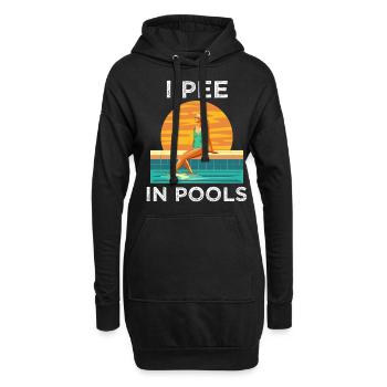 Lustig "I pee in Pools"! Sarkastisch, ironisch - Hoodie-Kleid - Schwarz - Vorne