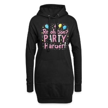 Resolution Party Design – Lustiges Silvester Motiv - Hoodie-Kleid - Schwarz - Vorne